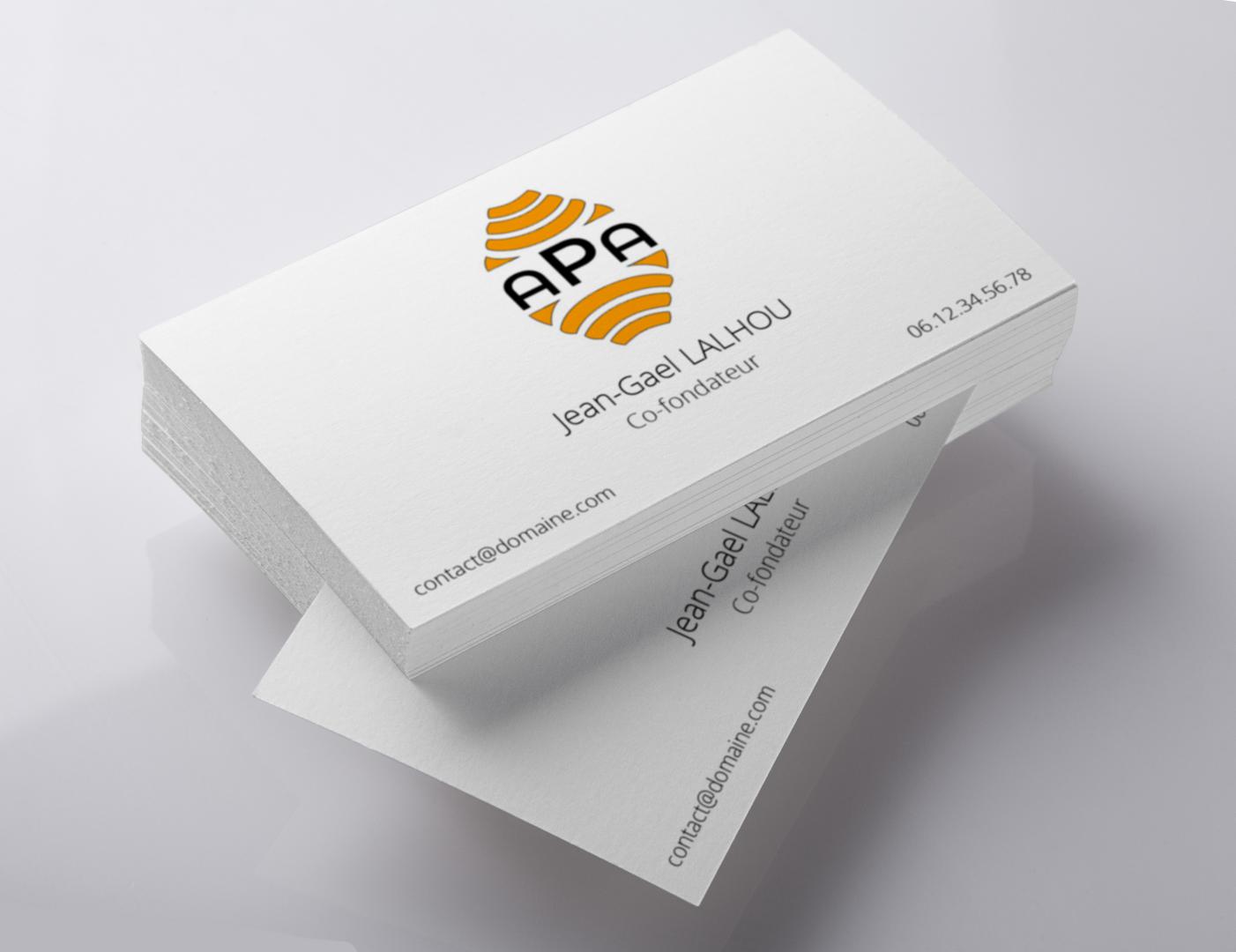 Création du Logo + Cartes de visite pour la société APA by A-STAMPA